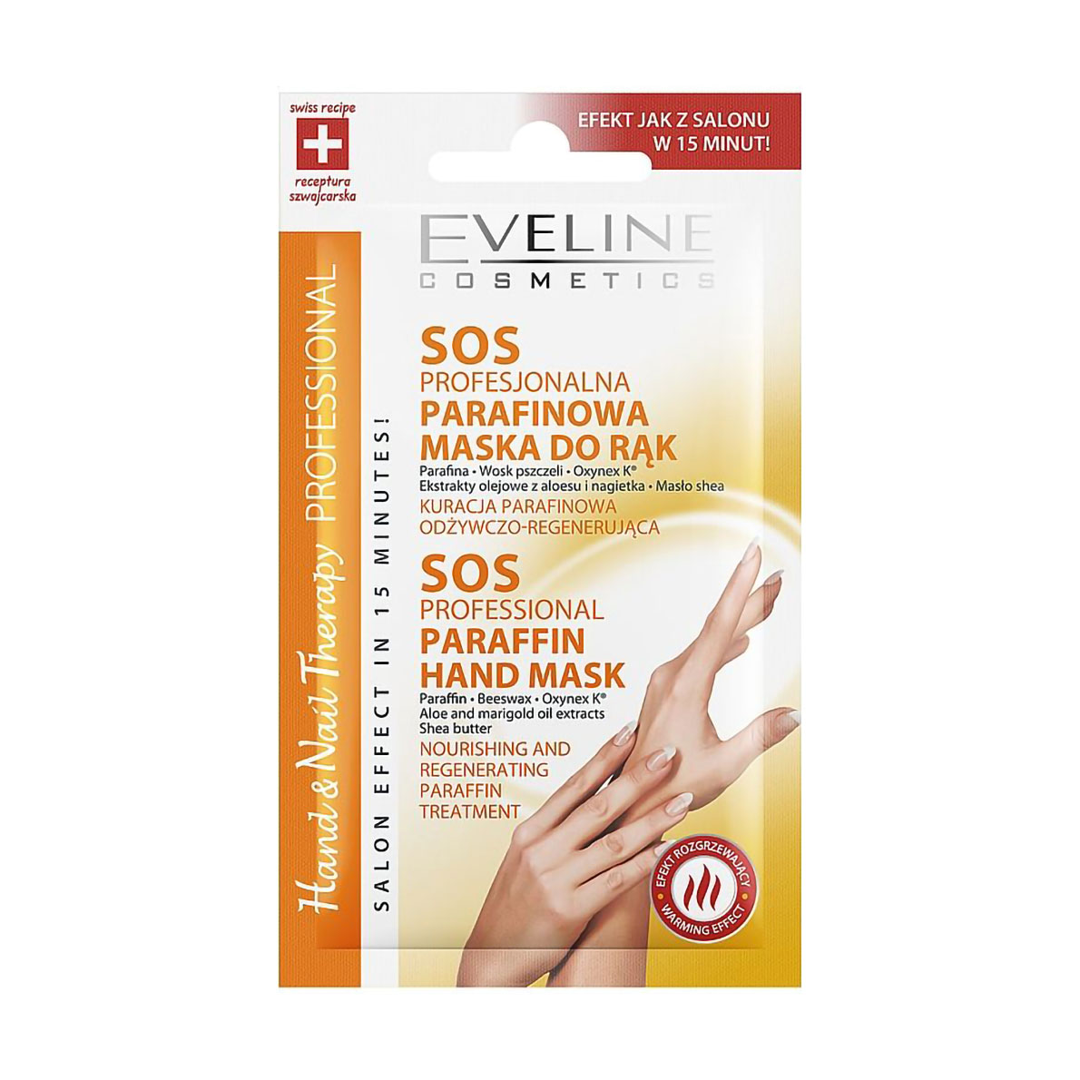 Парафінова маска для рук Eveline Cosmetics Hand &amp; Nail Therapy Professional Sos Professional Paraffin Hand Mask, 7 мл